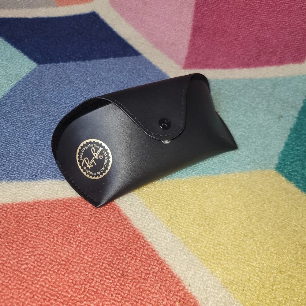 Ray-Ban Black Leather Sunglasses‎ Case Snap Closure Replacement Protective Pouch